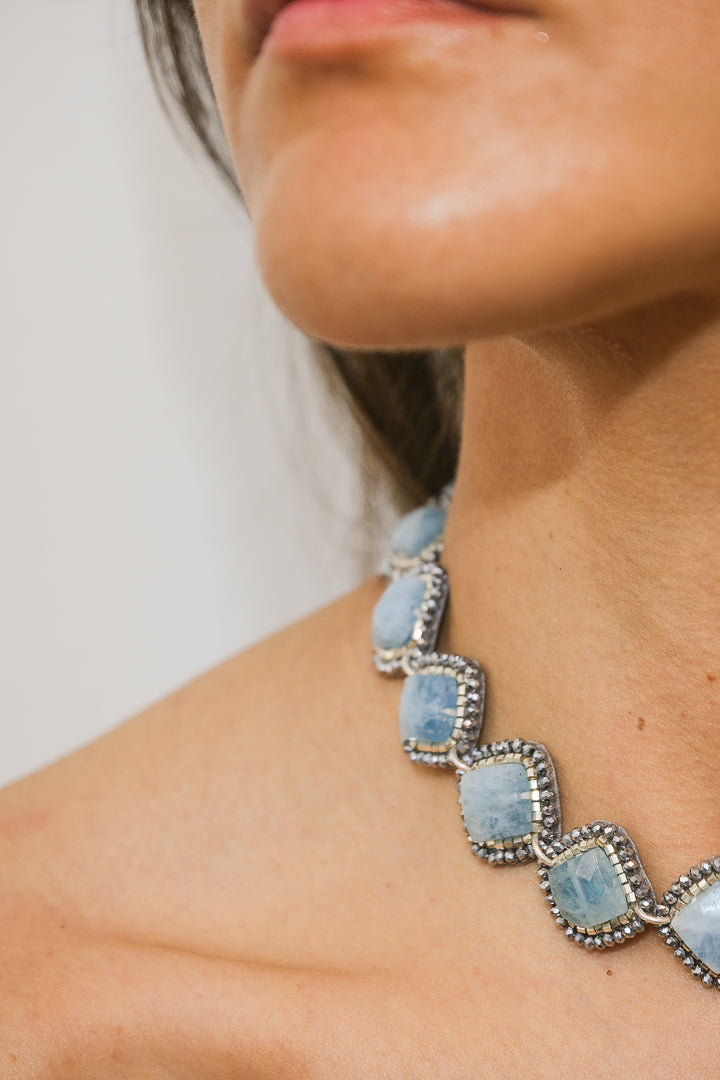 Choker Aguamarina