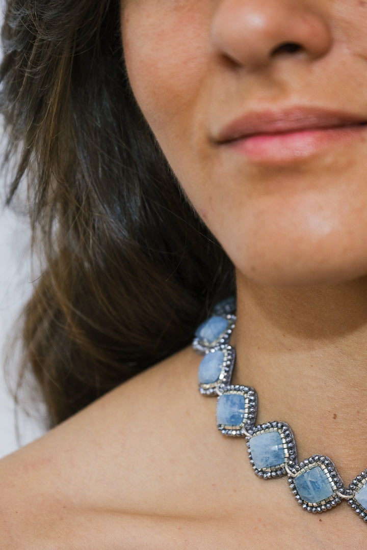 Choker Aguamarina