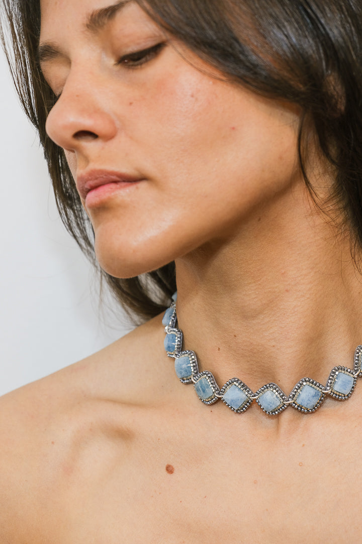 Choker Aguamarina