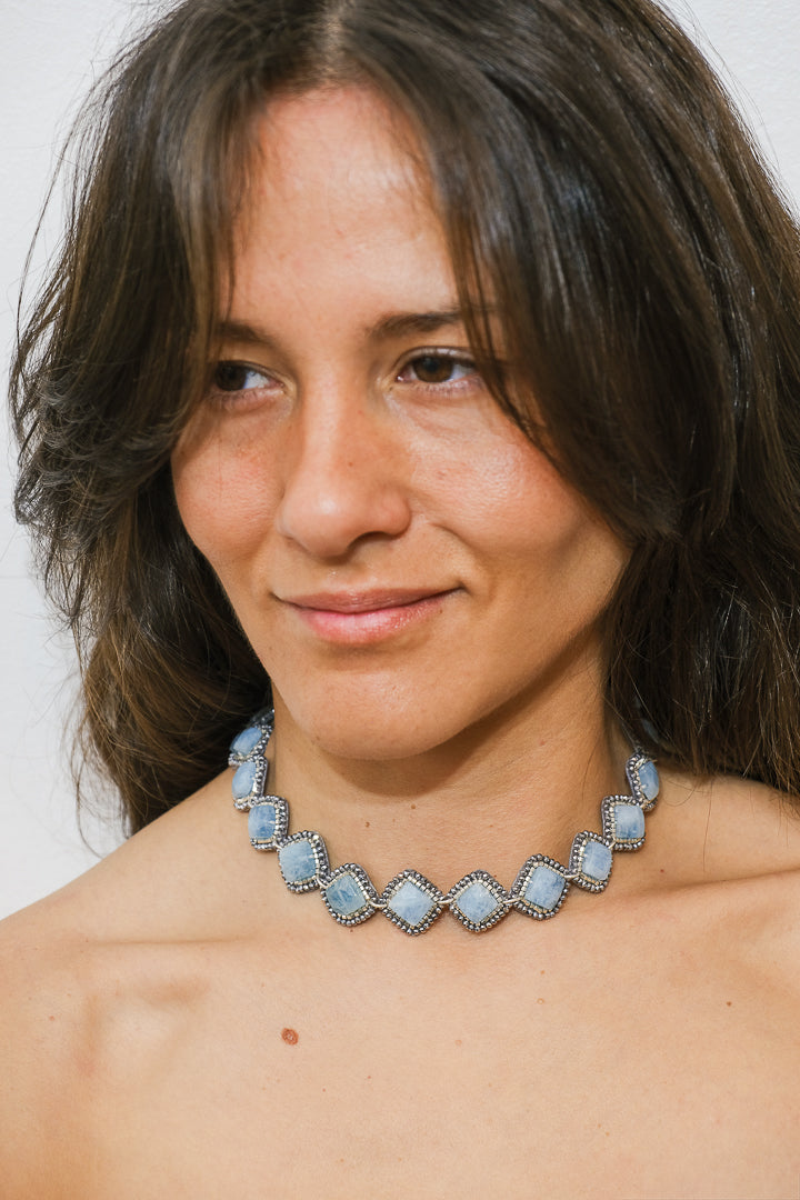 Choker Aguamarina