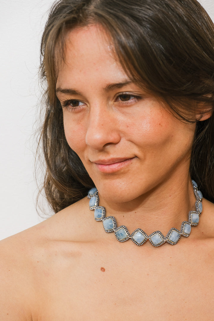 Choker Aguamarina