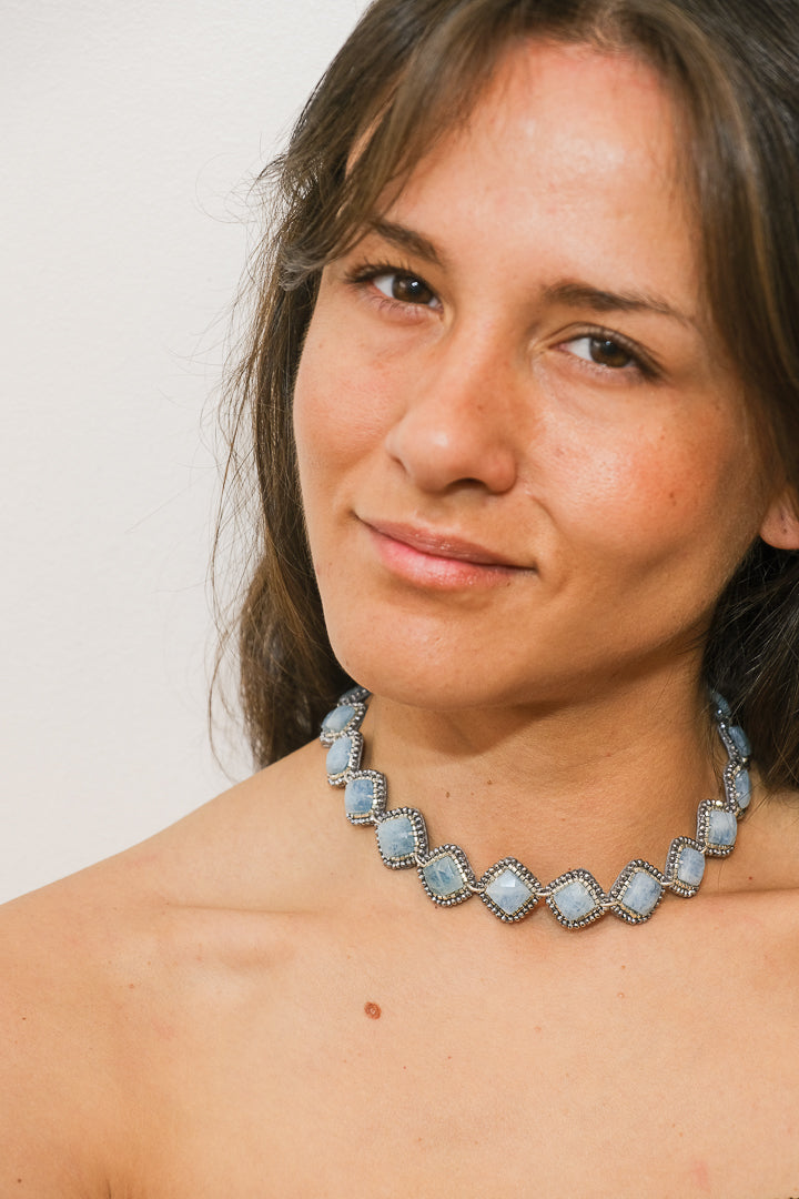Choker Aguamarina