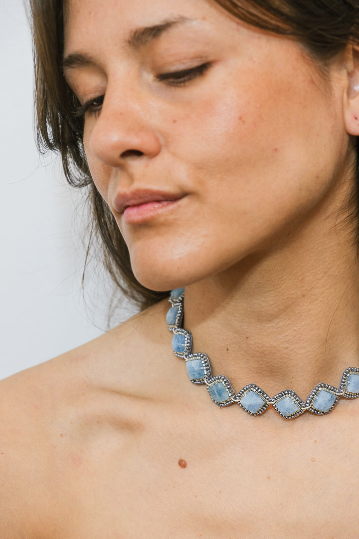 Choker Aguamarina